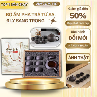  Bộ Ấm Trà Tử Sa 6 Ly Sang Trọng Kèm Hộp Thích Hợp Làm Quà Tặng 