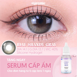   Lens 1 ngày  Kính áp tròng Eyesme - Shandy Gray - Lens xám hiệu ứng highlight chuyển màu tinh tế 
