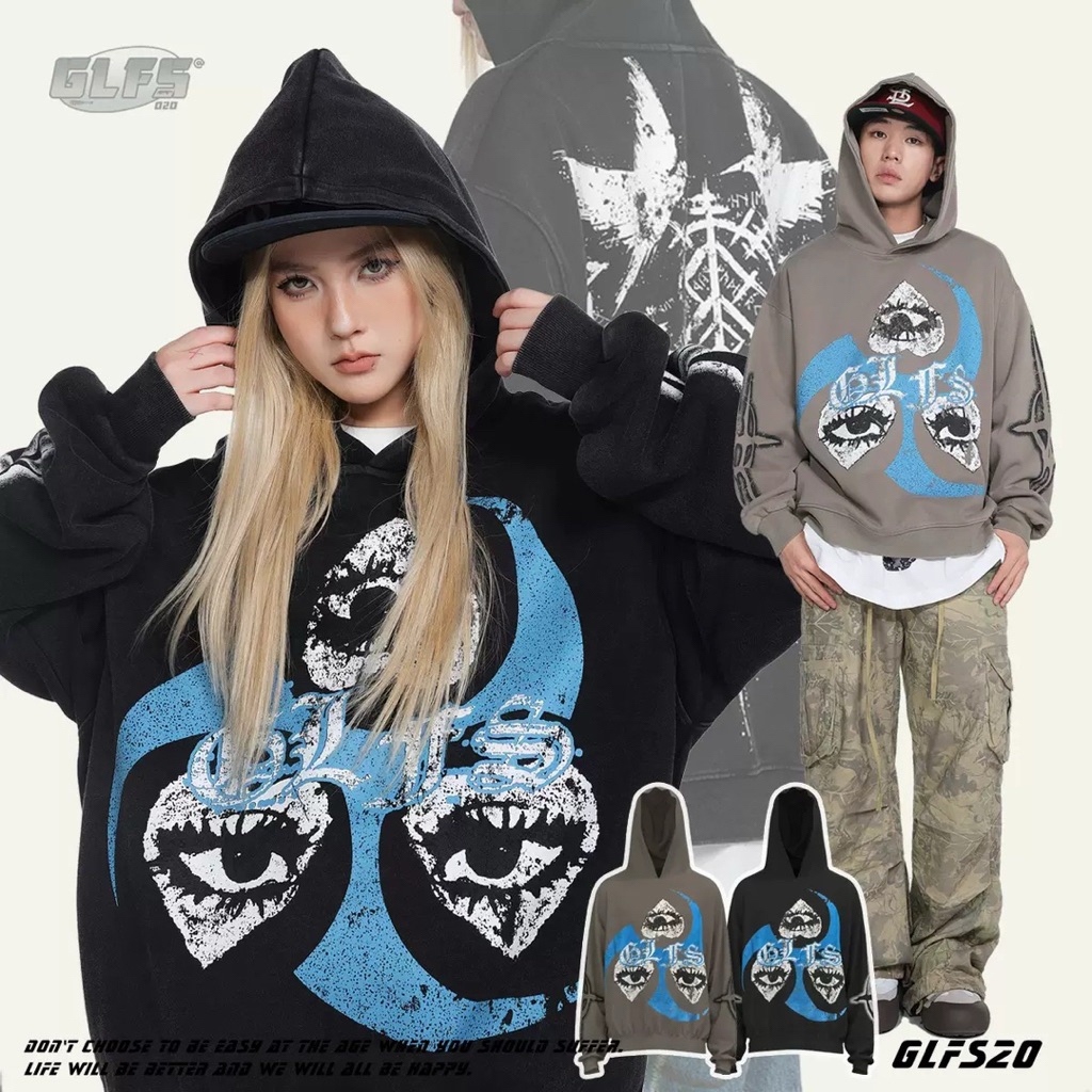 [ BLACKBIRD X GLFS ] Hoodie Three Eyes - Streetwear style oversize unisex hoodie
