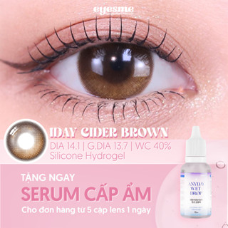   Lens 1 ngày  Kính áp tròng Eyesme - Cider Brown - Lens nâu gỗ hiệu ứng highlight chuyển màu tinh tế 