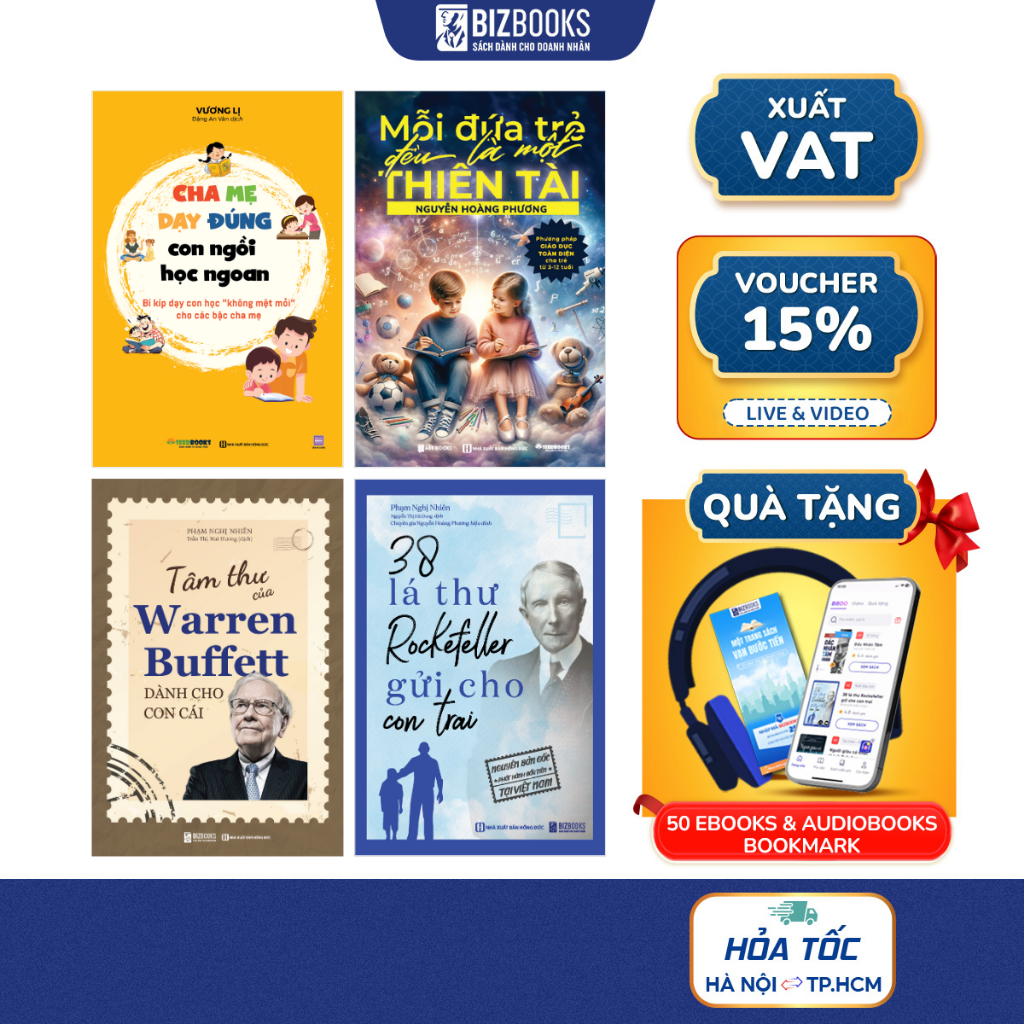 Bộ Sách Dạy Con: Mỗi Đứa Trẻ Đều Là Một Thiên Tài, 38 Lá Thư Rockefeller, Tâm Thư Của Warren Buffett