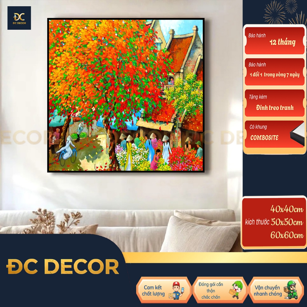 "tranh sơn dầu vuông Hà Nội, tranh canvas, tranh treo  tường, tranh canvas, tranh trang trí nhà cửa"