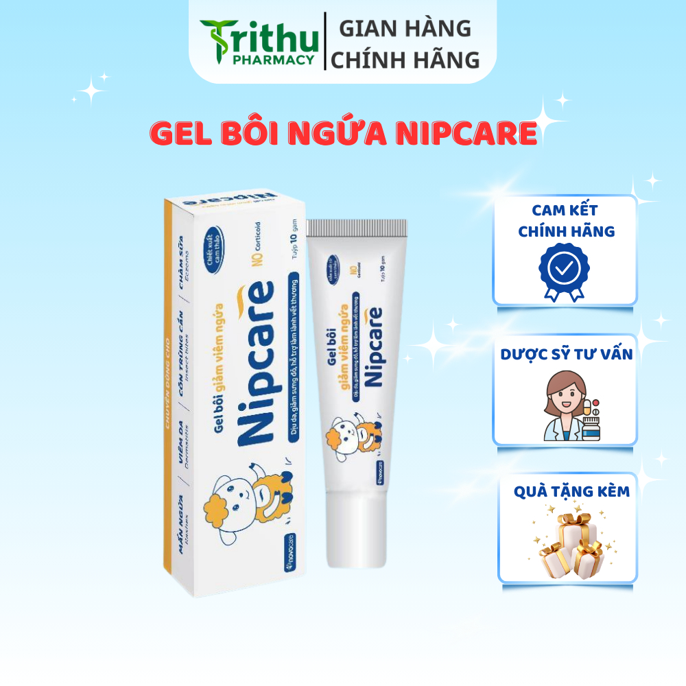Gel bôi ngứa Nipcare 20gr - Hỗ trợ dịu da, giảm viêm ngứa, sưng đỏ hỗ trợ làm lành vết thương