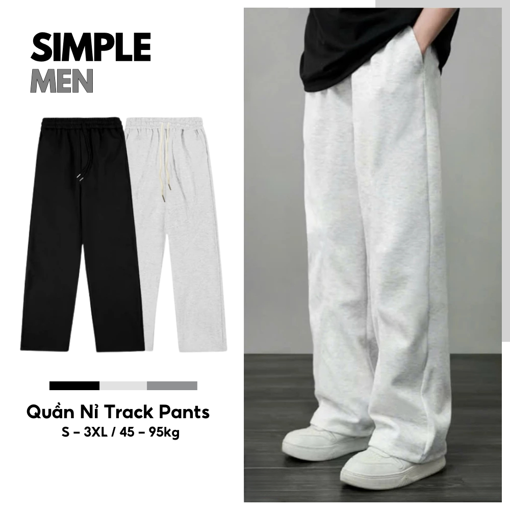 Quần Nỉ 2 Da Form Suông Rộng SIMPLE MEN Unisex Nam Nữ Local Brand Đứng Form Co Giãn Tốt - Menswear M