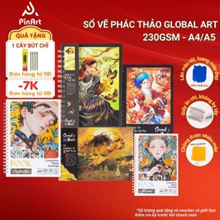   Giảm 7K  Sổ Vẽ Đa Chất Liệu Global Art 230GSM A4 A5 Không Kỵ Tẩy Sổ Sketchbook 30 Tờ Phác Thảo Vẽ Màu Nước 
