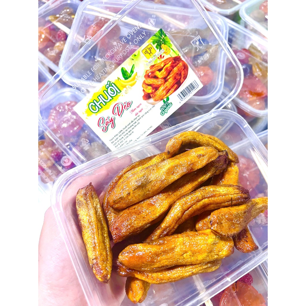 Hộp 480g chuối sấy dẻo không đường Đà Lạt -(TẶNG KÈM MUỐI Ô MAI)