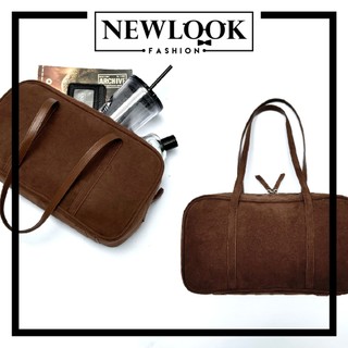★ TÚI TOTE XÁCH TAY ĐEO VAI DA LỘN MÀU NÂU RETRO TỐI GIẢN ( 35 x 19 x 10cm )