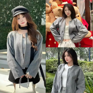 ÁO Khoác Dạ Nữ Phối Viền Tay Dáng Ngắn Croptop Mùa Thu Đông Mặc Tết Siêu Xinh 2026