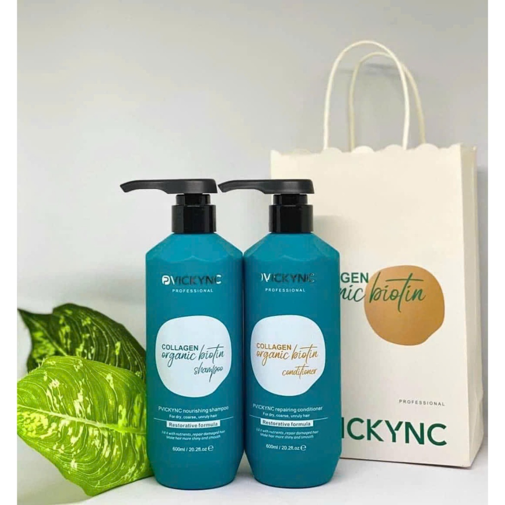 Dầu Gội Xả Collagen Organic Biotin Pvickync 1000ml