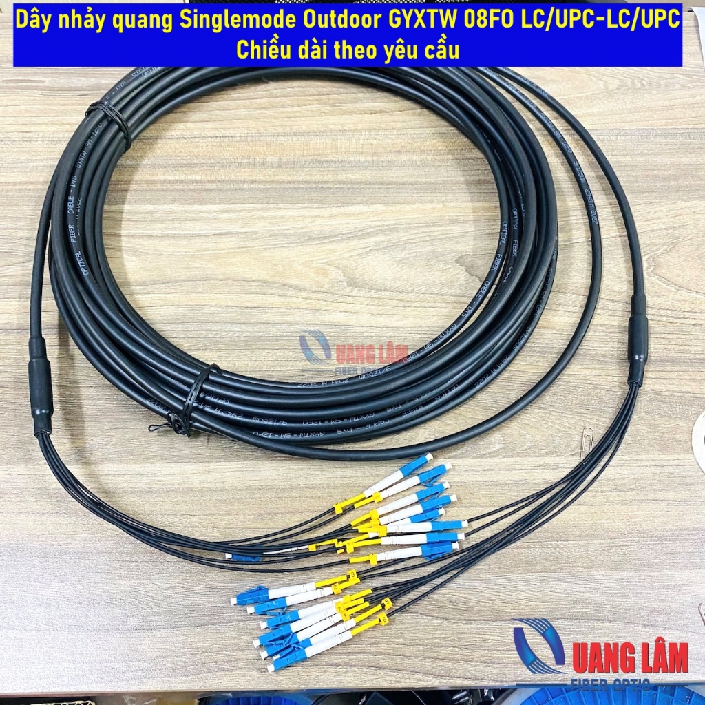 Dây nhảy quang Singlemode Outdoor GYXTW 08FO LC/UPC-LC/UPC - Dài 150M/200M
