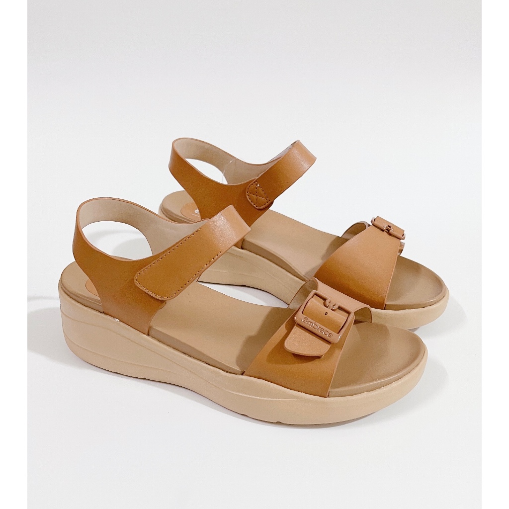 (Ảnh thật) Dép quai hậu Bitis nữ da đế xuồng quai dán khuy cài, dép quai hậu bitis nữ