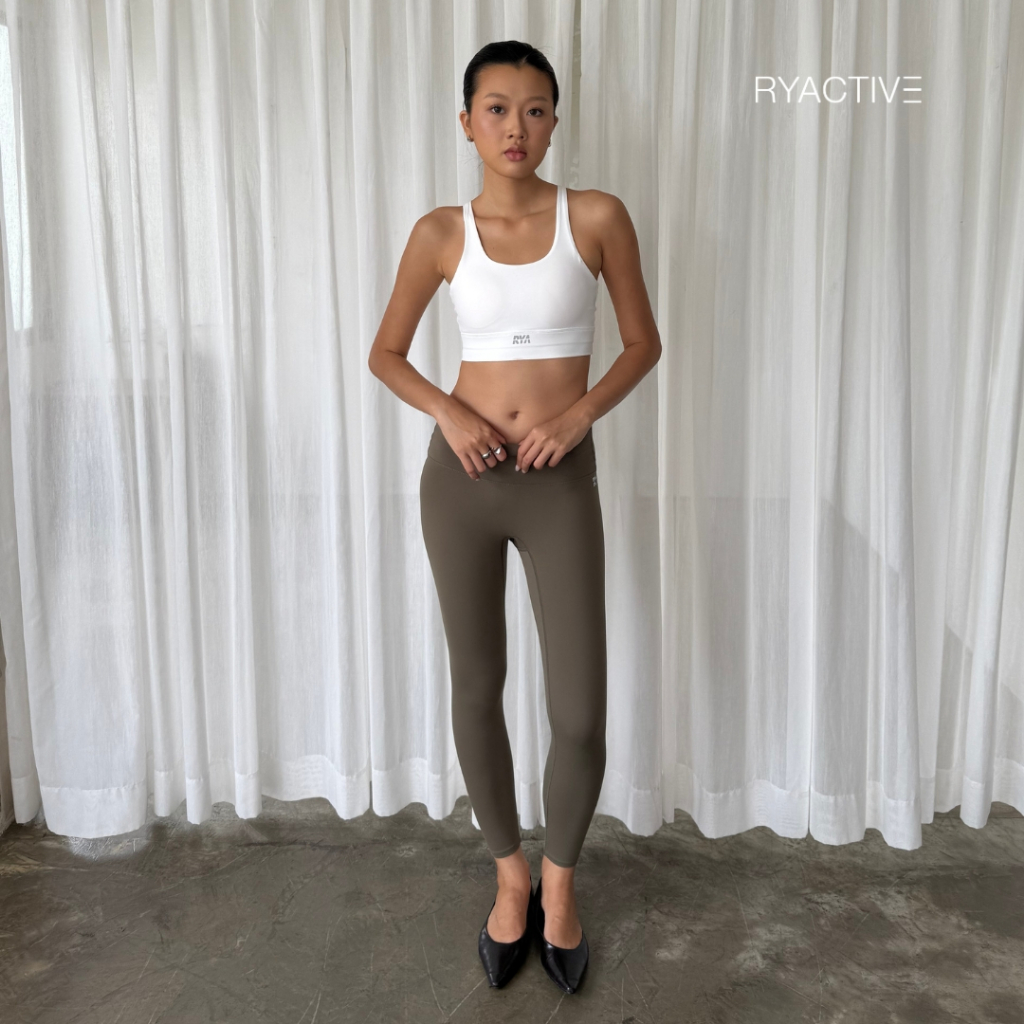 Quần tập yoga/thể thao lưng cao RYACTIVE - RYA LEGGING Màu Xanh Rêu (Moss Green)