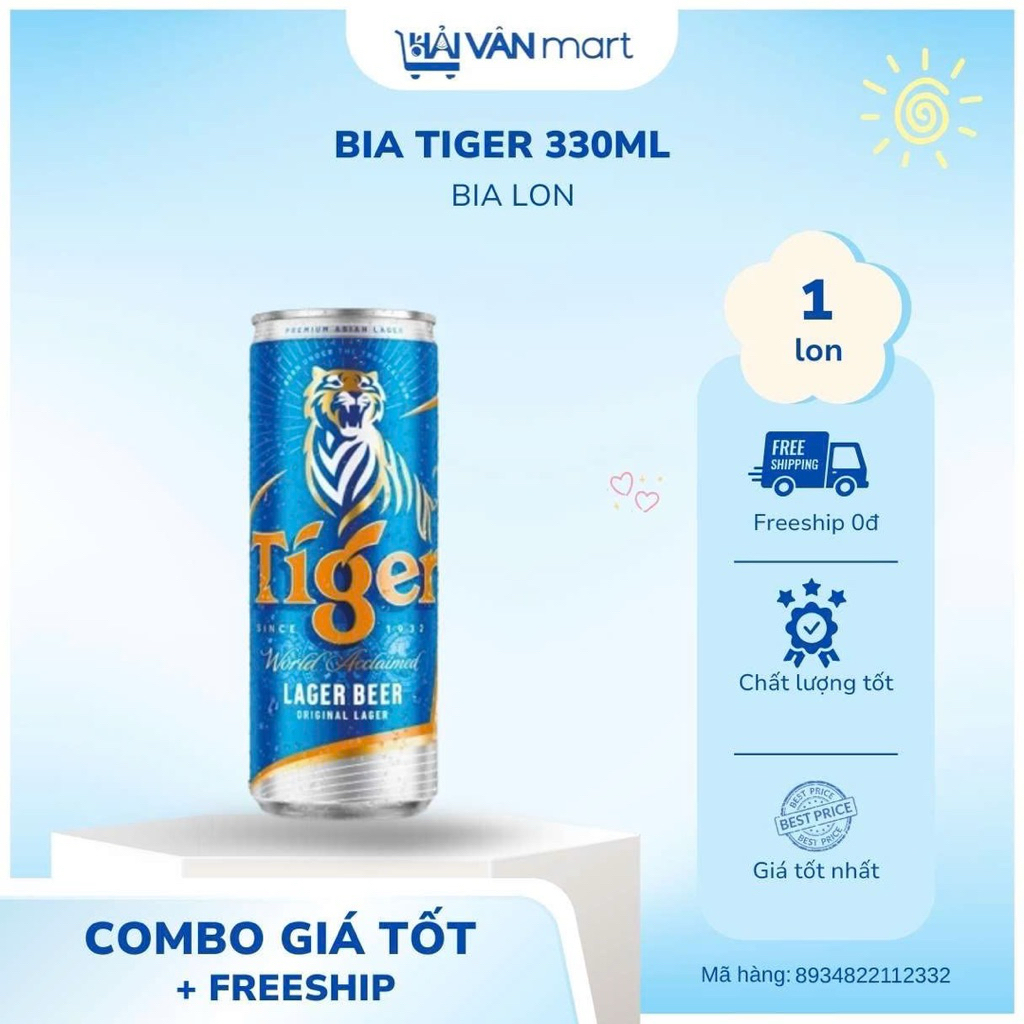 ( Combo 2 lon) Bia Tiger 330ml