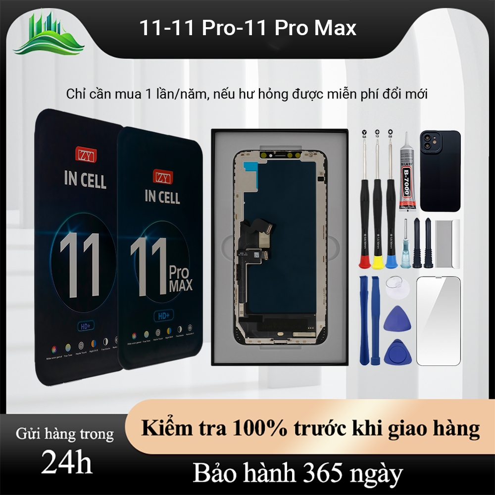 Màn hình ZY-GX chính hãng tương thích với IP 11/11 Pro/11 Pro Max kèm bộ dụng cụ, Bảo hành 12T
