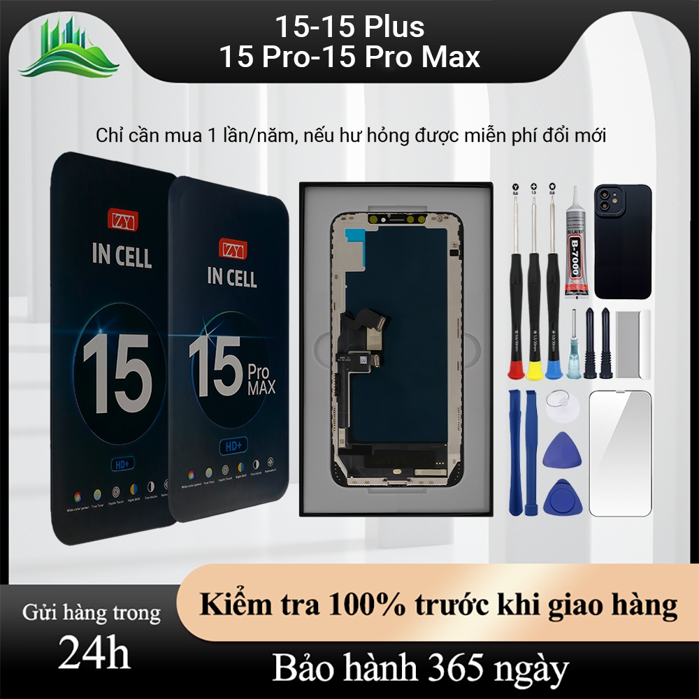 Màn hình ZY chính hãng tương thích với IP 15/15 Plus/15 Pro/15 Pro Max , Bảo hành 12T