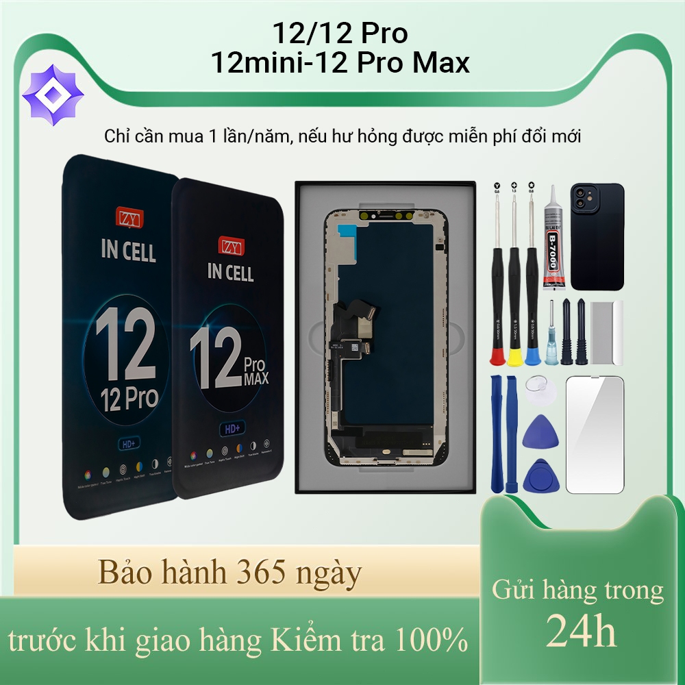 Màn hình ZY-GX chính hãng tương thích với IP 12/12 Pro/12 mini/12 Pro Max , Bảo hành 12T