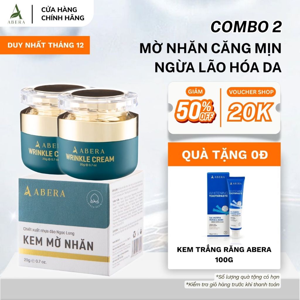 [MUA 2 TẶNG 1] Combo 2 Kem Mờ Nhăn Abera Hỗ Trợ Làm Mờ Nếp Nhăn Trên Da Ngừa Lão Hóa Căng Bóng Da 20