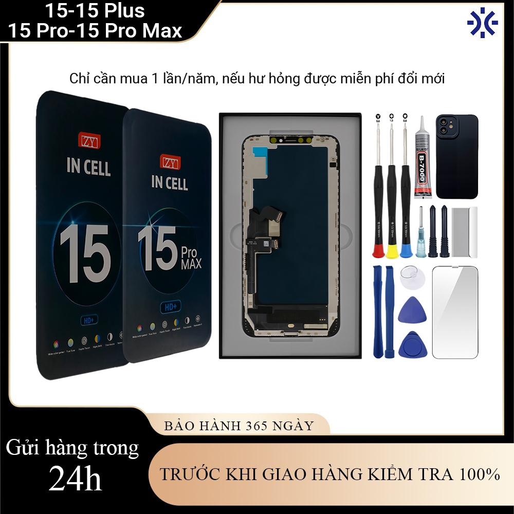 Màn hình ZY chính hãng tương thích với IP 15/15 Plus/15 Pro/15 Pro Max , Bảo hành 12T
