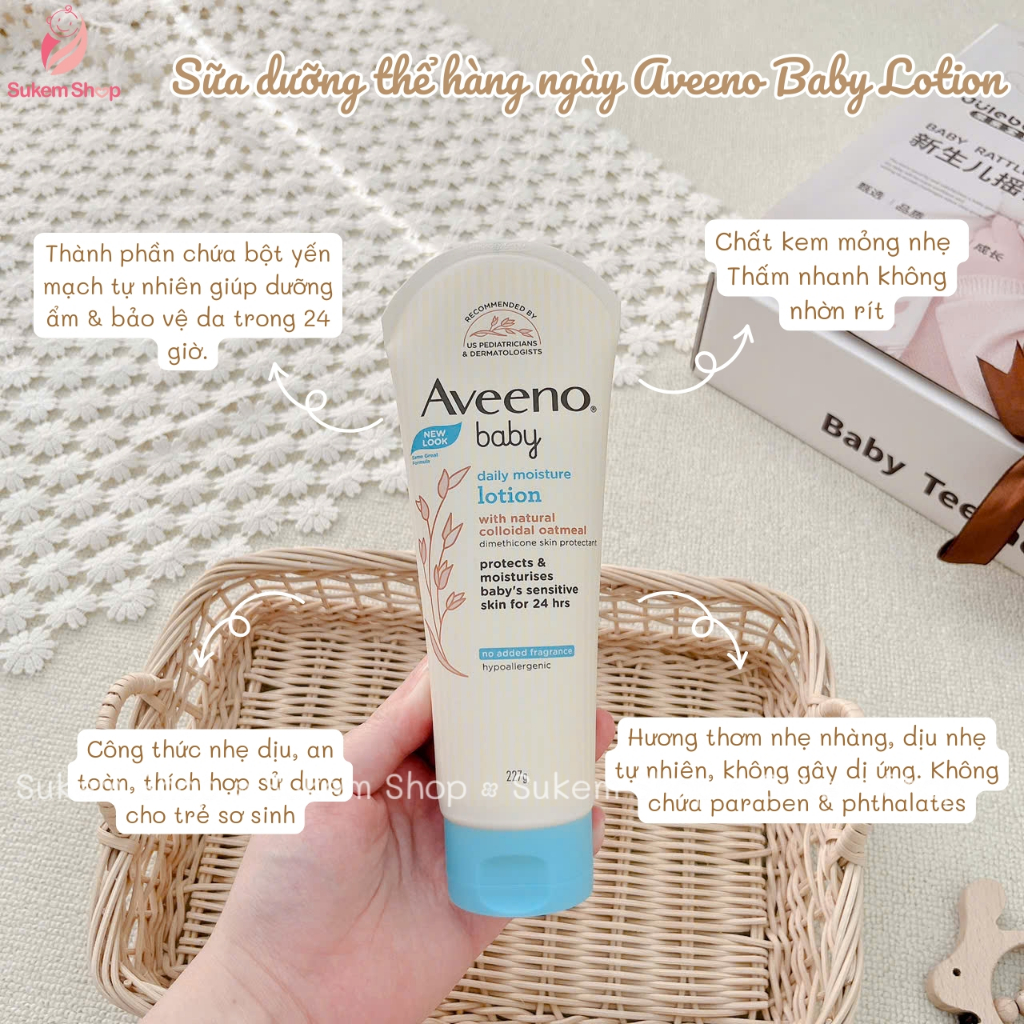 Sữa Dưỡng Thể Hàng Ngày Aveeno Baby - Aveeno Baby Daily Moisture Lotion 227g