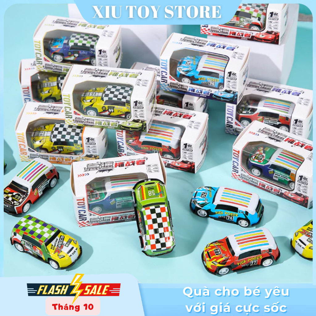 (Có Hộp) Xe ô tô đồ chơi chạy cót nhiều màu sắc