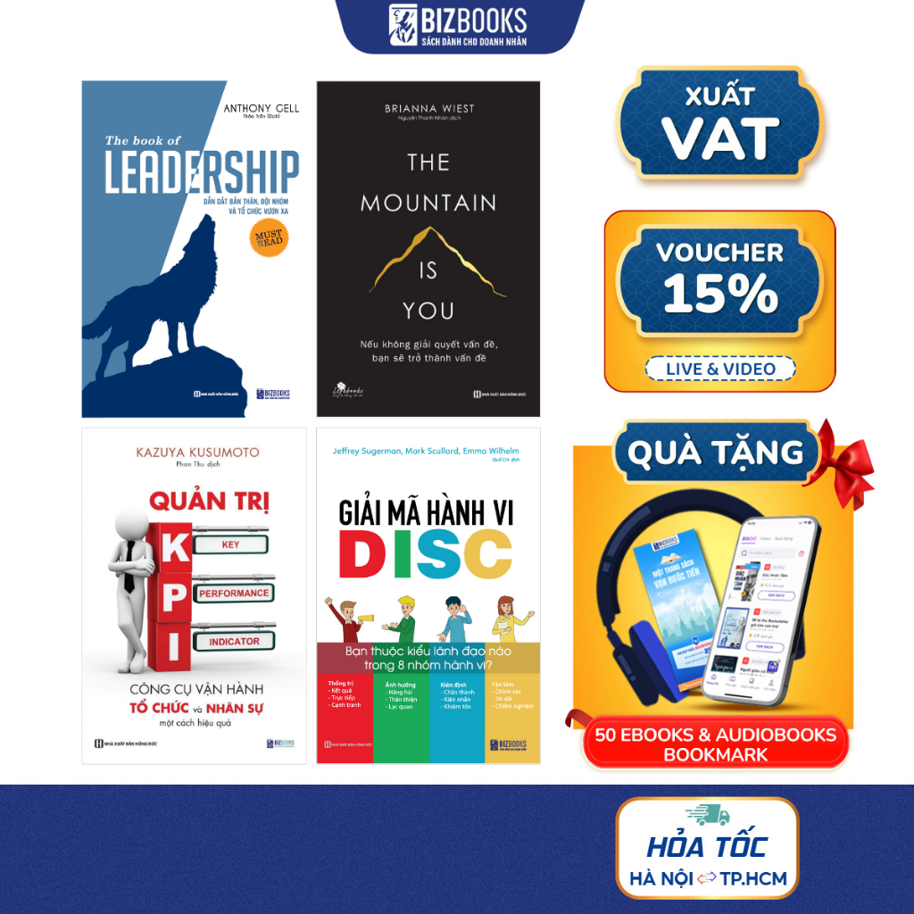 Bộ Sách - 4 Cuốn Về Lãnh Đạo Tài Ba -Để Trở Thành Một Lãnh Đạo Giỏi Và Tự Tin Trao Quyền: DISC, KPI,