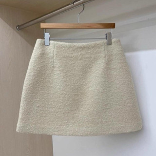 【Ảnh thật-Sẵn Đen S L XL】Chân váy nữ chữ A thu đông LÔNG CỪU XÙ kiểu dáng mới 2 màu basic