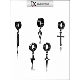 Khuyên Tai Kẹp Unisex Dangle Titan Không Gỉ - Bông Tai Không Xỏ Lỗ Streetwear Lux Store (1 Chiếc)