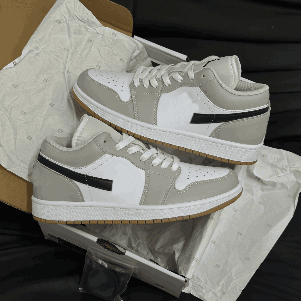 Giày_Jd1 Low ‘Georgetown’ [553558 146],Giày jd Low GS ‘White Neutral Grey , Giày Thể Thao Sneaker Ke