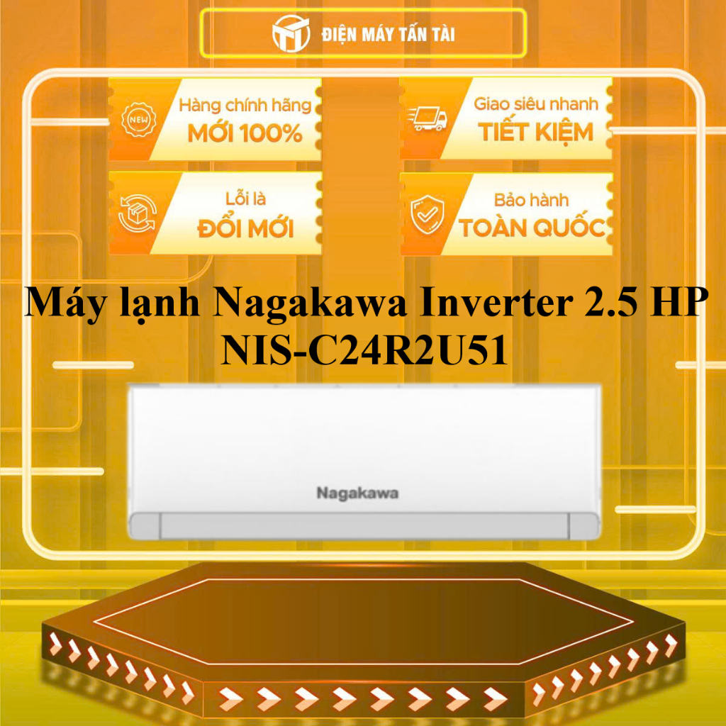NIS-C24R2U51 - Máy lạnh Nagakawa Inverter 2.5 HP NIS-C24R2U51 - GIAO TOÀN QUỐC