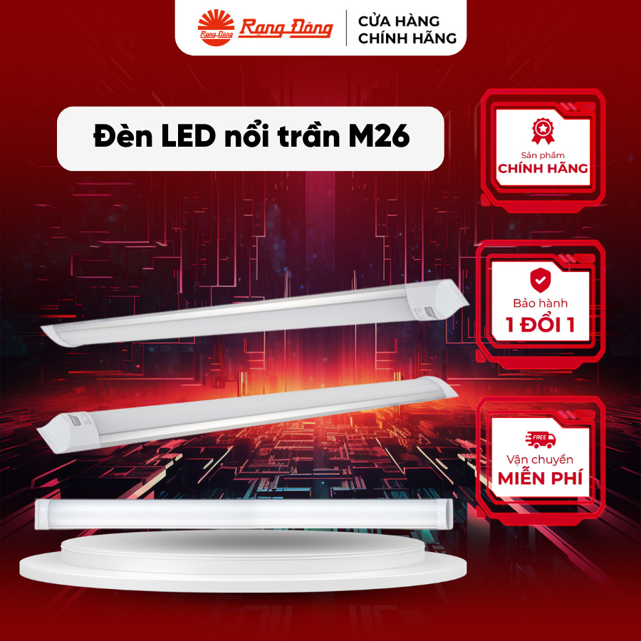 Đèn LED Tuýp Bán Nguyệt Rạng Đông M26 25W,50W – Ánh sáng trung thực, tiết kiệm điện