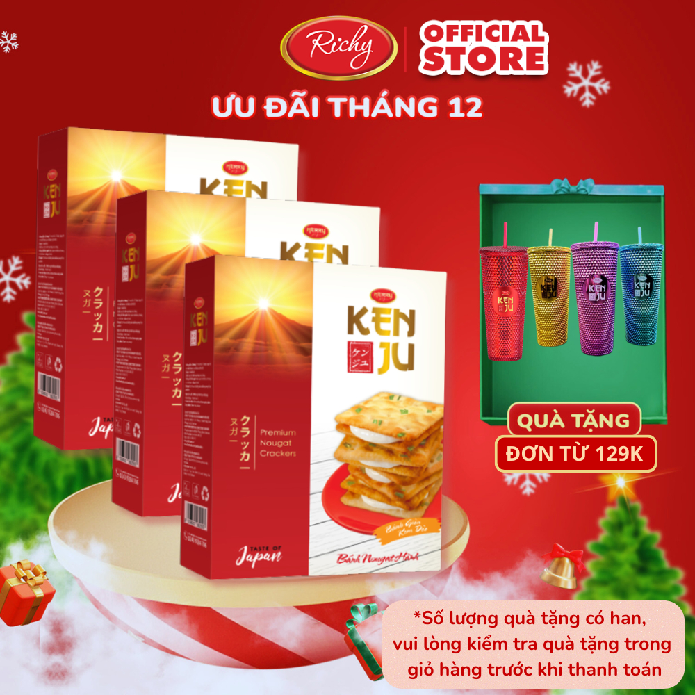   Tặng Ly Kenju Đơn 129K  Combo 2-3 Hộp Bánh Richy KENJU Kem Dẻo 279g 