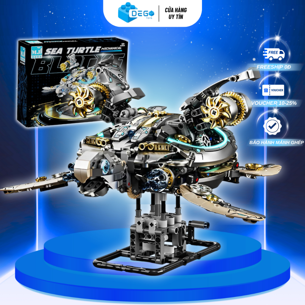 Mô hình lắp ráp Rùa Cơ Khí SKU 13097 Đồ chơi lắp ráp mô hình thú trưng bày DEGO Toys