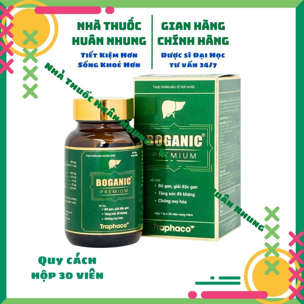 Boganic Premium Traphaco (Lọ 30 viên) - Hỗ trợ bổ gan, giải độc gan, chống oxy hoá, tăng đề kháng