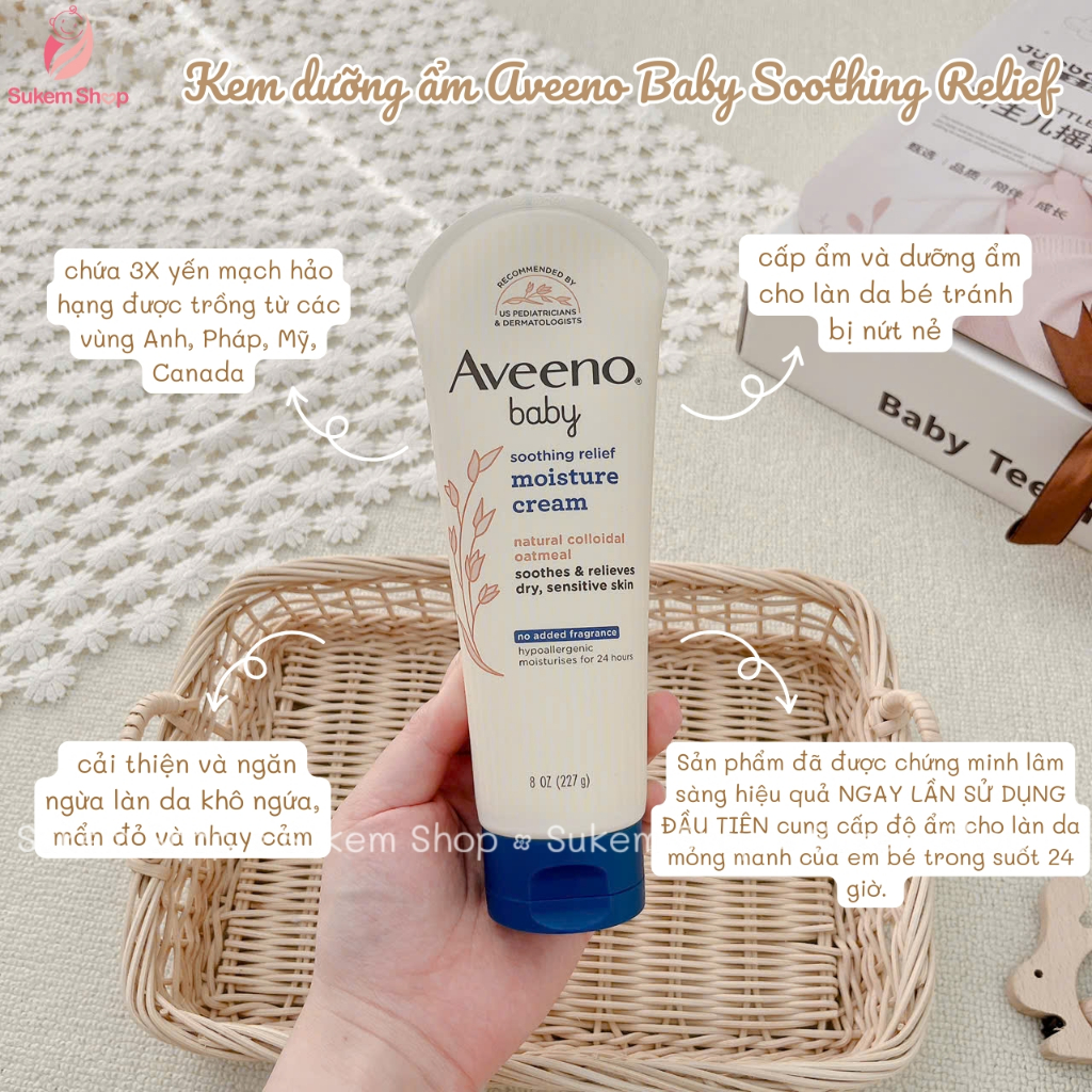 Kem Dưỡng Ẩm Cho Da Khô Và Nhạy Cảm Aveeno Baby Soothing Relief Moisture Cream (227g)