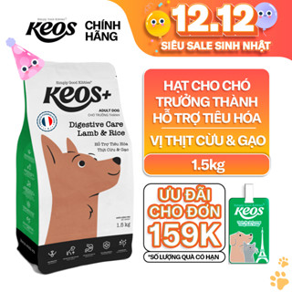 Thức ăn hạt hỗ trợ tiêu hoá cho chó Keos+ vị Thịt Cừu&Gạo – công thức Natural Shield  400g – 1,5kg  