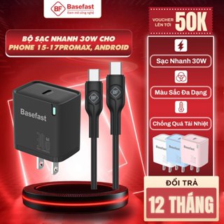  Bộ sạc nhanh type C 30W Basefast Củ sạc PD30W siêu bền dùng cho phone 15 16 17 series Android 