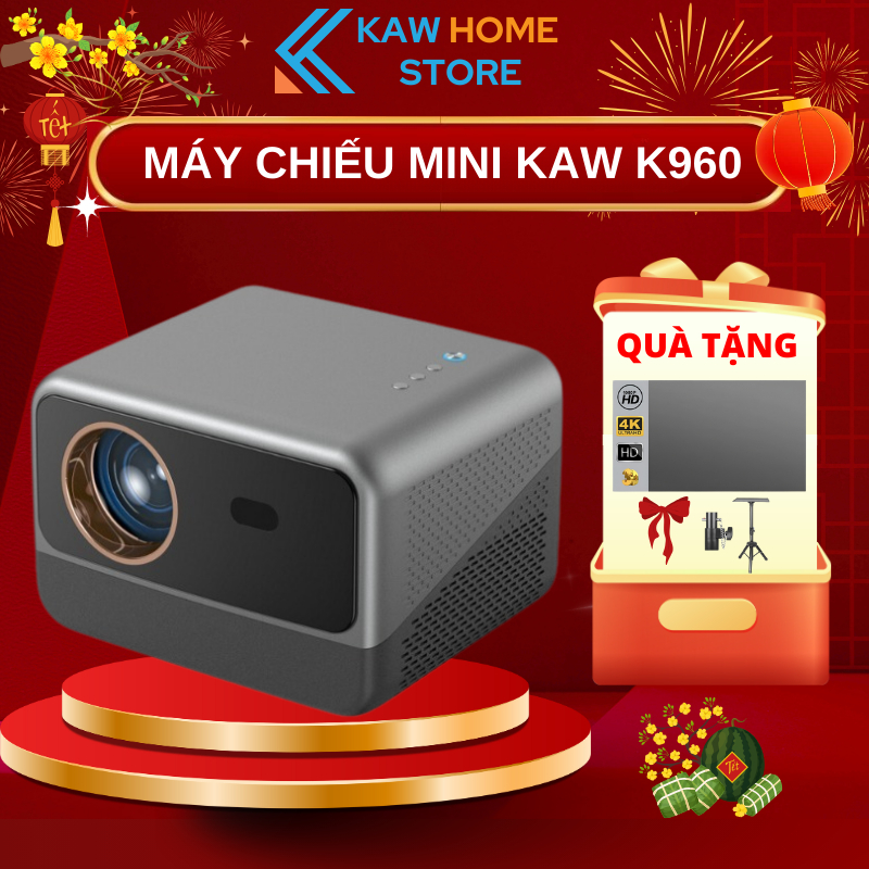 Máy Chiếu Mini Kaw KP960, Độ Phân Giải Full HD, Kết Nối WiFi, Bluetooth, LapTop, Điện Thoại