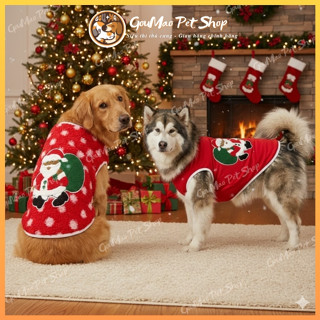    12kg ~ 30kg   Áo Noel Cho Chó Lớn Họa Tiết Ông Già Tuyết - Goumao pet 