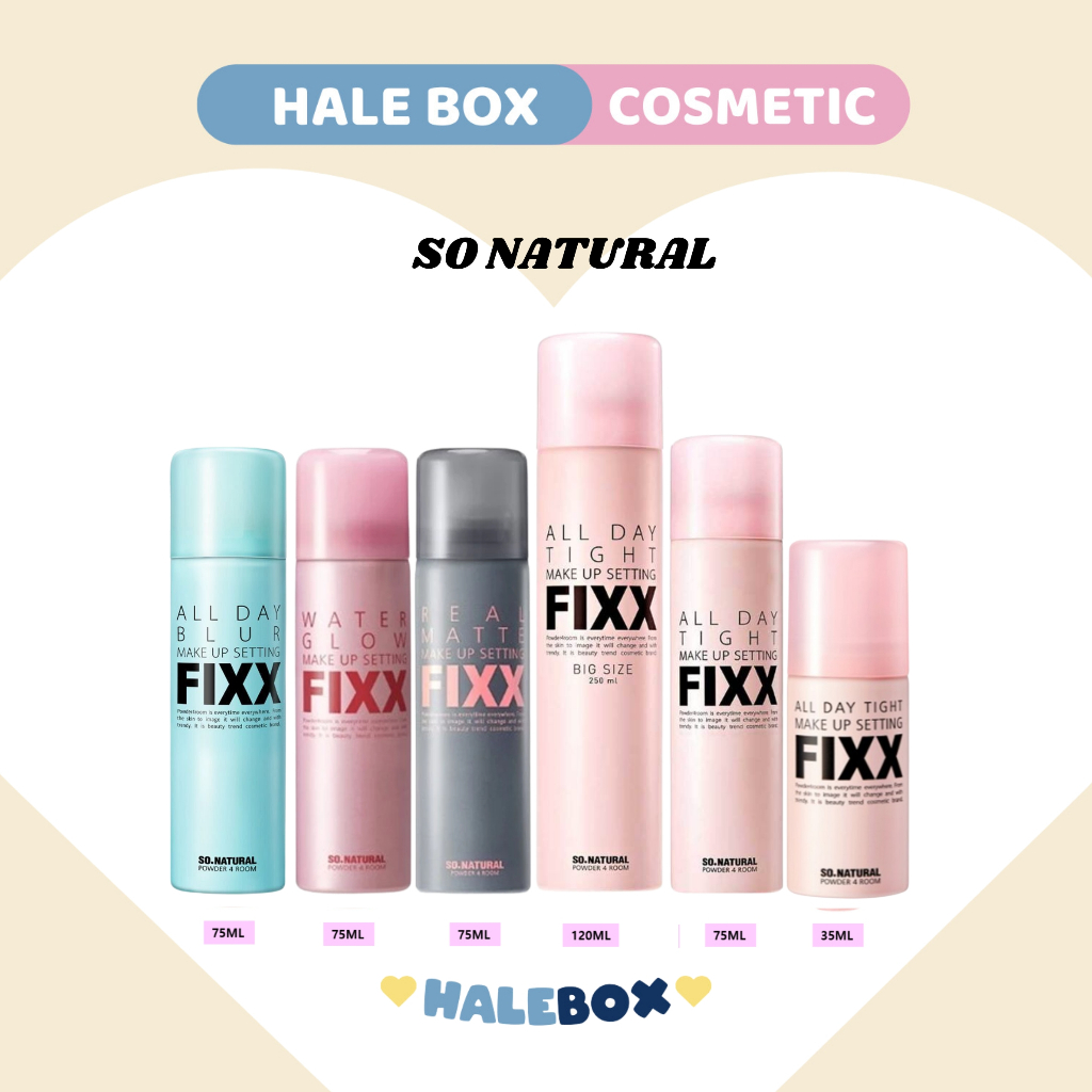 Xịt Khoá Makeup So Natural Fixx All Day Tight Make Up Setting 120ml / Water Real Matte Fixx 75ml / W