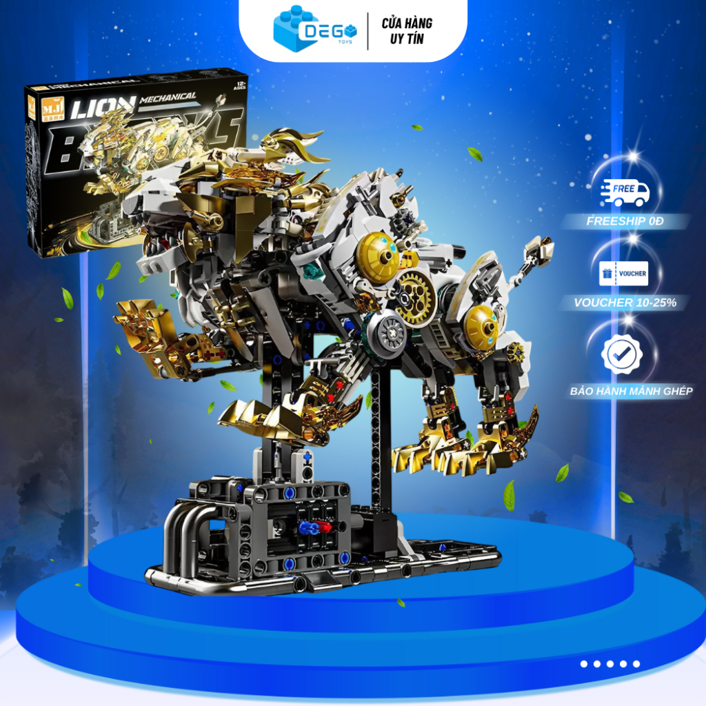 Mô hình lắp ráp Sư Tử cơ khí SKU 13090 hãng MJ. đồ chơi lắp ráp sư tử DEGO.Toys