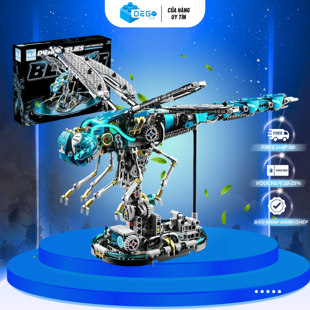Mô hình lắp ráp chuồn chuồn cơ khí SKU 13086 hãng MJ. đồ chơi lắp ráp chuồn chuồn DEGO.Toys