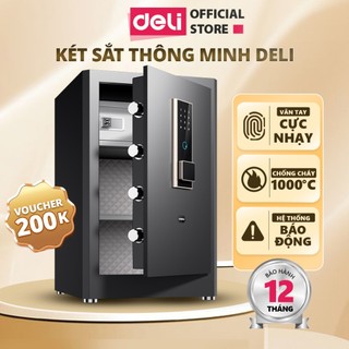   VOUCHER 500K  Két Sắt Thông Minh Chống Cháy Deli ET595 Két Sắt Vân Tay Mật Mã Gia Đình Văn Phòng Két Sắt Khách Sạn 