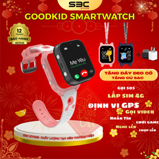   TẶNG DÂY ĐEO CỔ  Đồng hồ thông minh trẻ em GoodKids SuPer định vị GPS Lắp sim nghe gọi video đếm bước chân 
