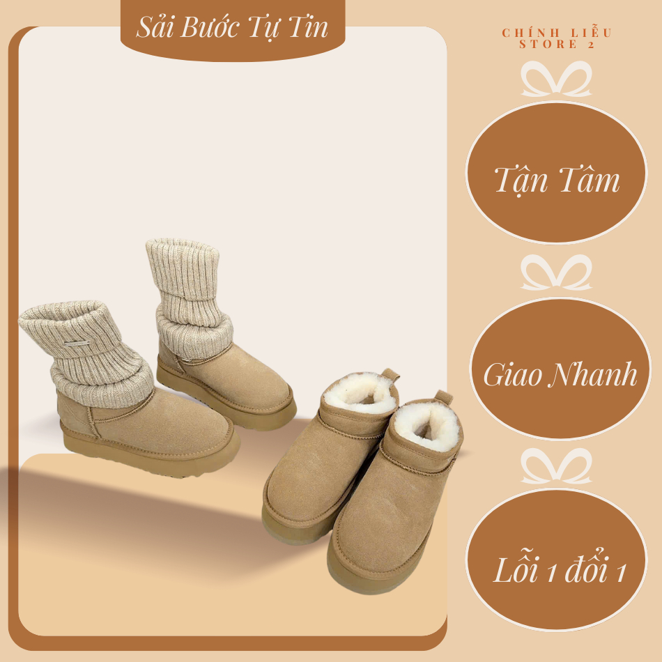Boot lông cổ len – siêu ấm – dáng xinh – G9128 – CL Store