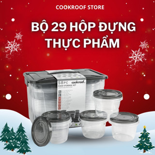  Bộ 29 hộp đựng thực phẩm COOKROOF Hộp đựng thực phẩm 6 Size chất liệu nhựa PP5 dùng được cho lò vi sóng tủ lạnh 