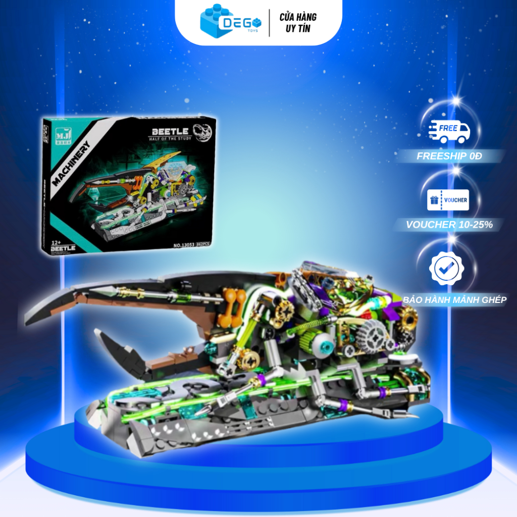 Mô hình lắp ráp Bọ cánh cứng có đèn led SKU 13053 Đồ chơi lắp ráp mô hình thú trưng bày DEGO Toys