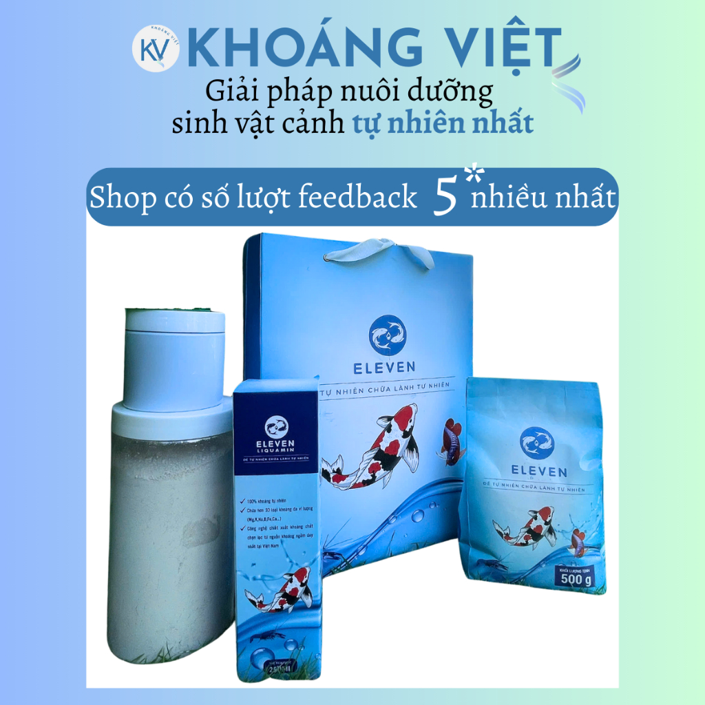 Khoáng Vi Sinh Eleven Làm Trong Nước Bể Cá, Hồ Cá Giúp Xử Lý Nước Ổn Định Độ PH - Khoáng Việt
