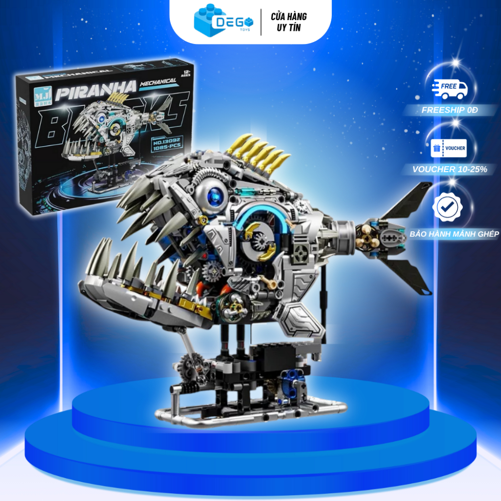 Mô hình lắp ráp Cá Mặt Quỷ Cơ khí  SKU 13092 Đồ chơi lắp ráp mô hình thú trưng bày DEGO Toys