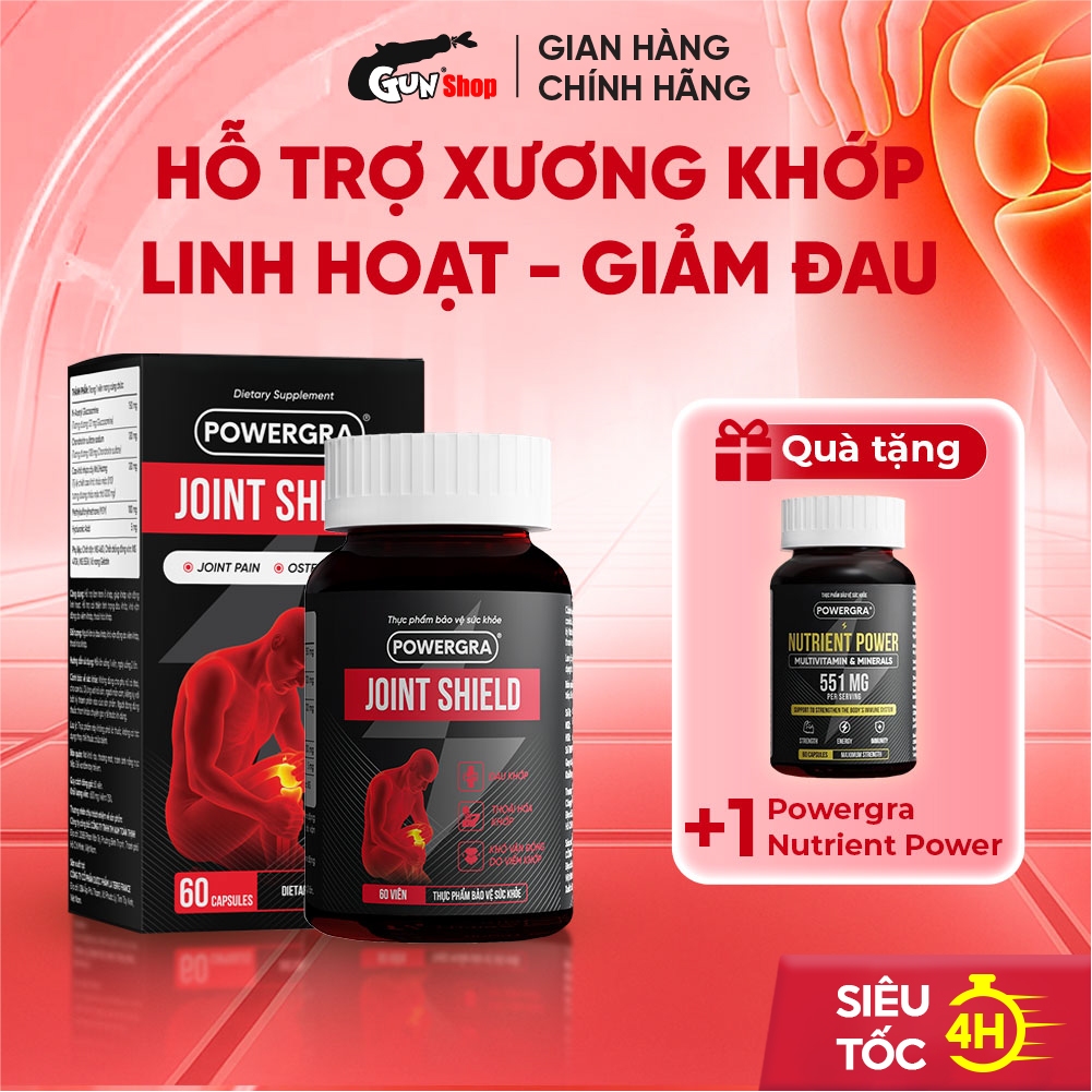 Viên Uống Hỗ Trợ Xương Khớp Powergra Joint Shield Giúp Khớp Linh Hoạt, Hộp 60 Viên-GUNSHOP VIỆT NAM