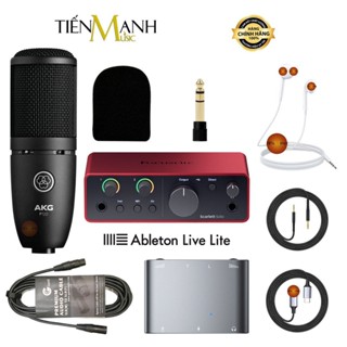   Cao Cấp  Full Bộ Mic Hát Live Stream Thu Âm Micro AKG P120 & Soundcard Điện Thoại Máy Tính Sound Card Audio Interface 